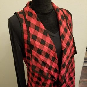 Buffalo plaid sleeveless vest